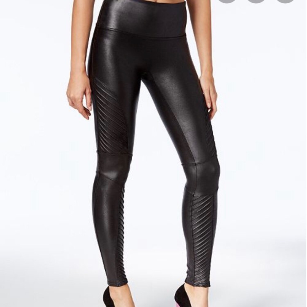 Spanx Faux leather Moto leggings